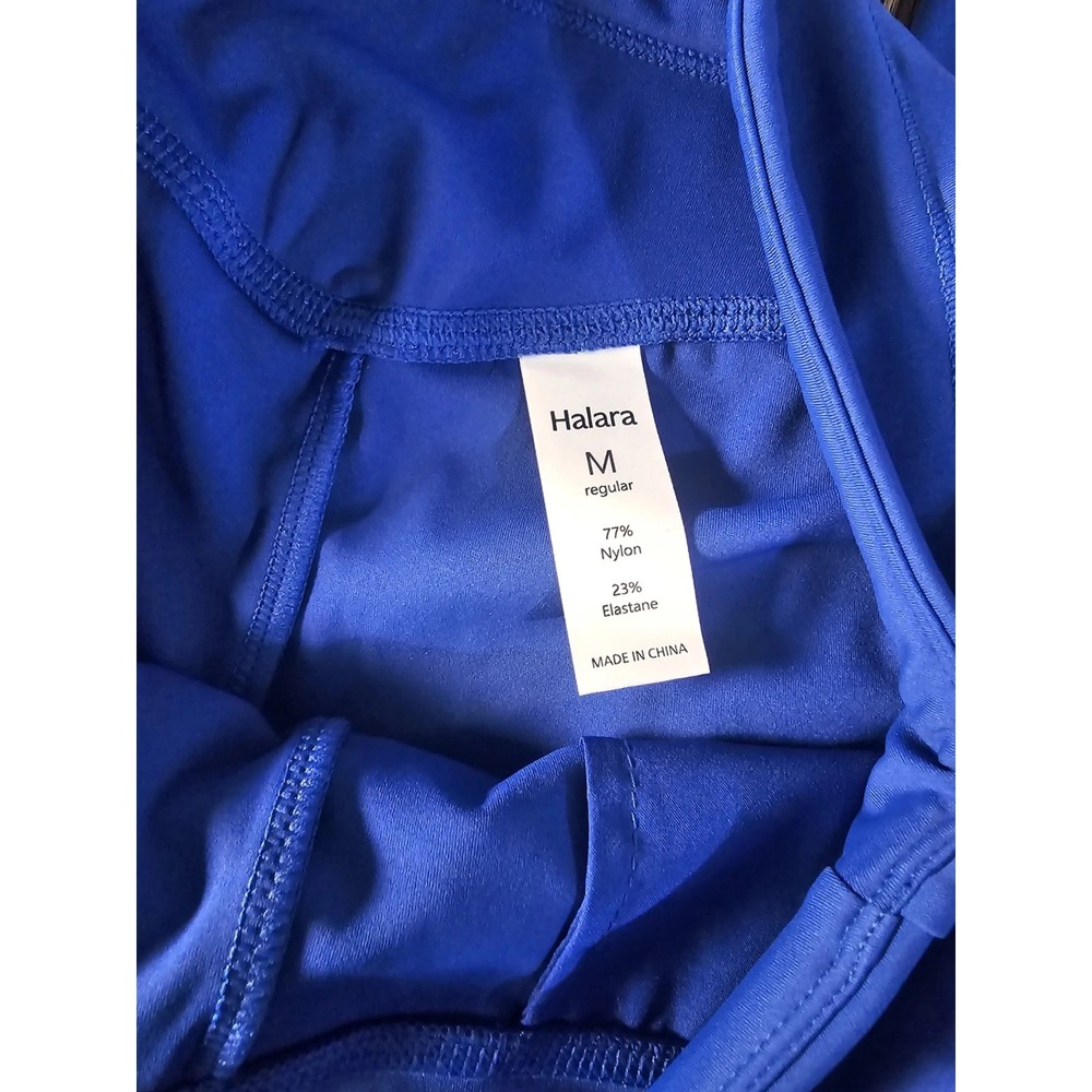 Halara Softly Zero Plush High Waist Drawstring Pocket Plain Full Length Blue Med - Picture 3 of 6